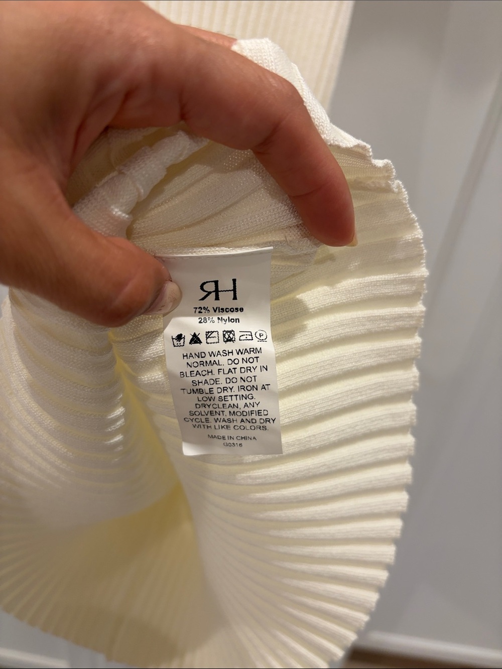RIHOAS Cream Ribbed Mini Dress - Picture 4 of 4